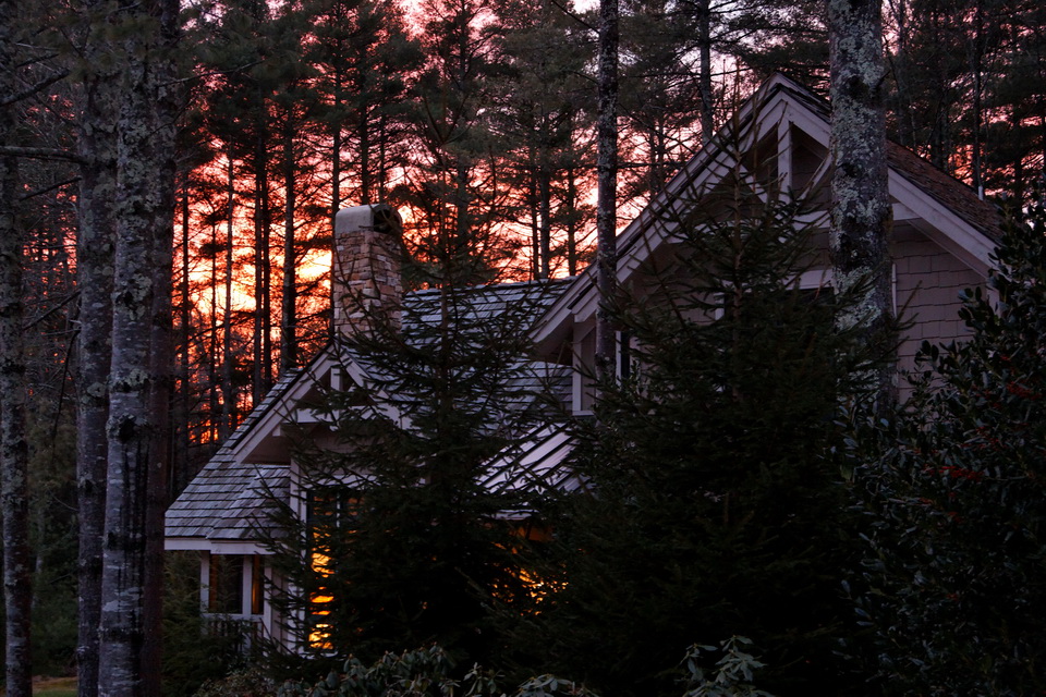 Red Sunset in Highlands, North Carolina
