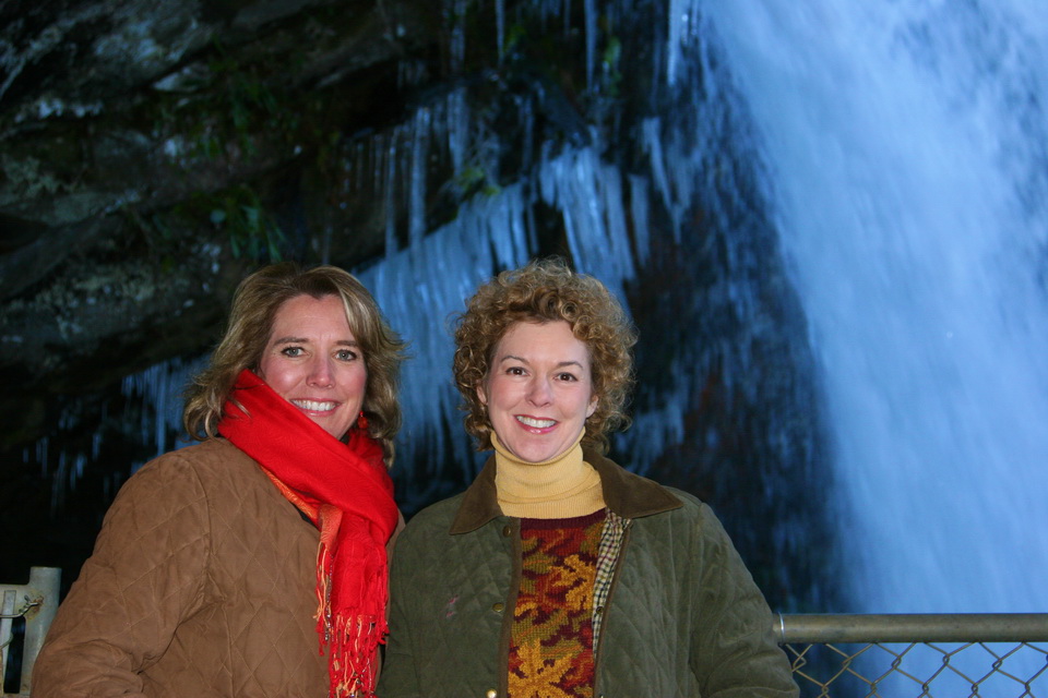Under Dry Falls in Highlands, North Carolina