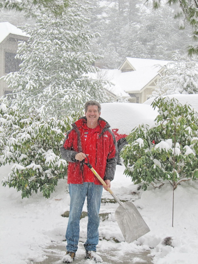 First Snow Shovel in Highlands, North Carolina
