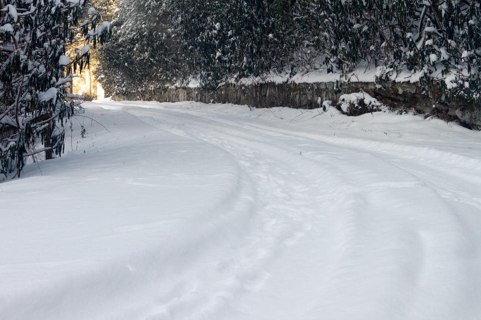 Snow Road in Highlands, North Carolina