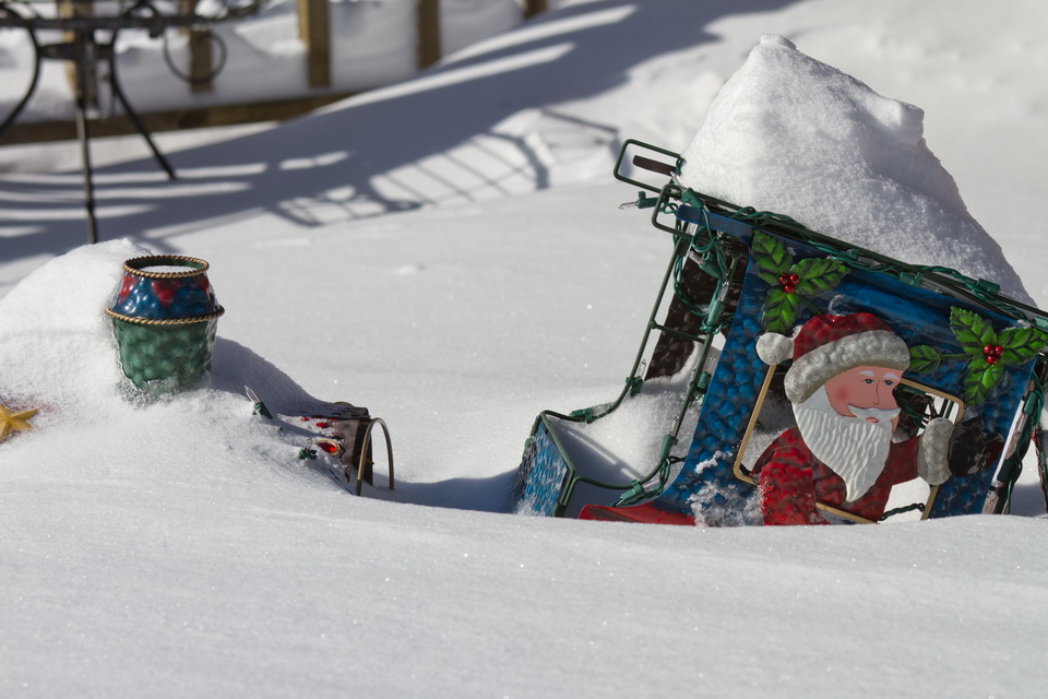 Buried in Snow in Highlands, North Carolina
