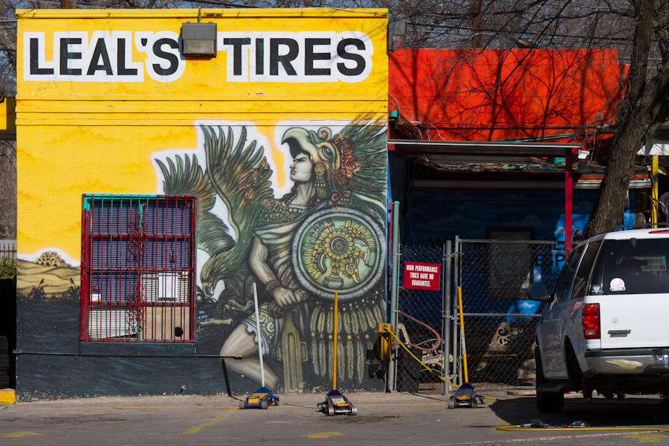 Colorful Tire Shop in Austin, Texas