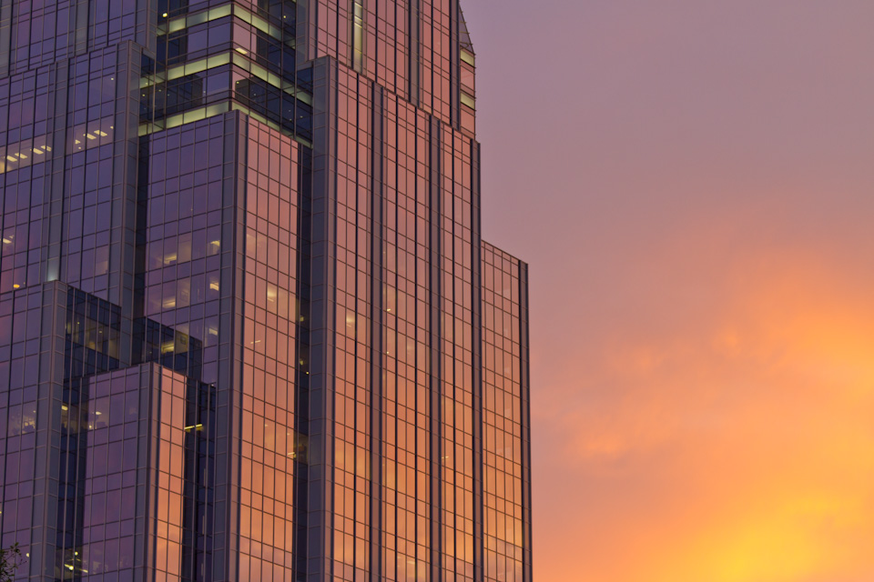 Sunset and Glass in Austin, Texas