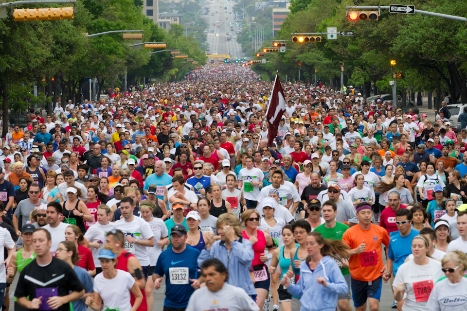 Sea of Runners in Austin, Texas