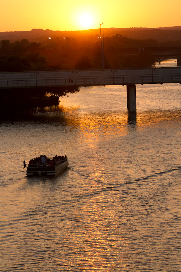Sailing into the Setting Sun in Austin, Texas