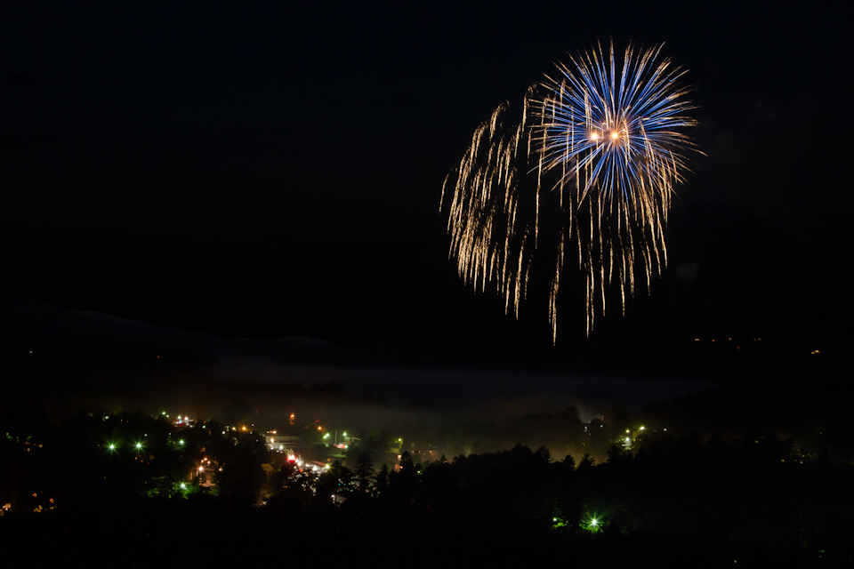 Sunset Rock Fireworks in Highlands, North Carolina