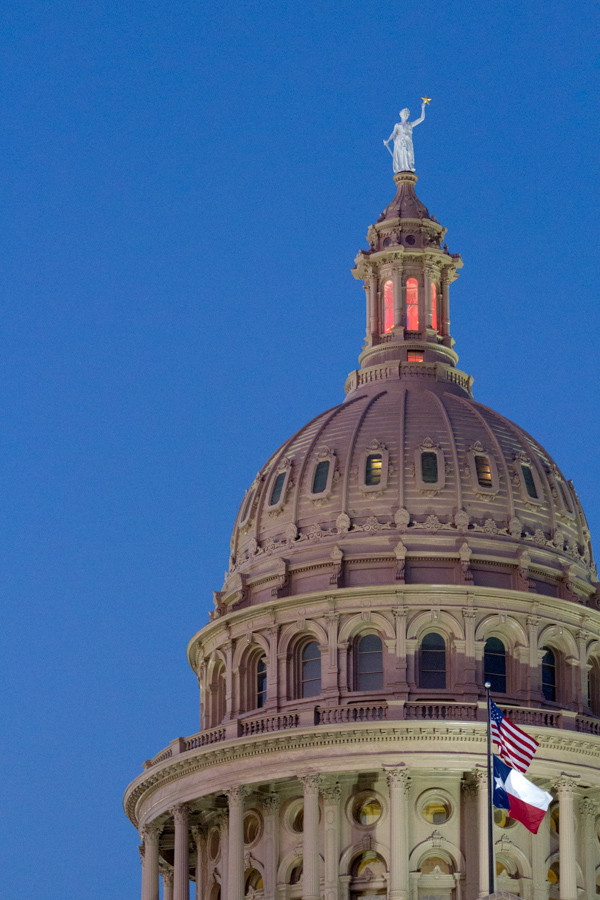 Capitol in Blue in Austin, Texas