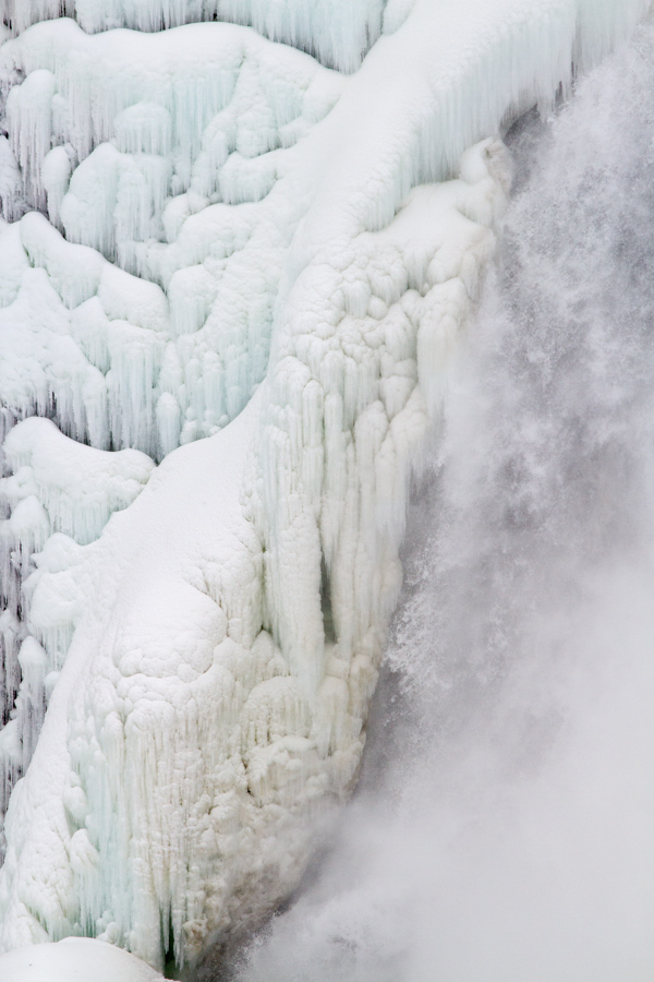 Frozen Waterfall in Yellowstone National Park, Wyoming