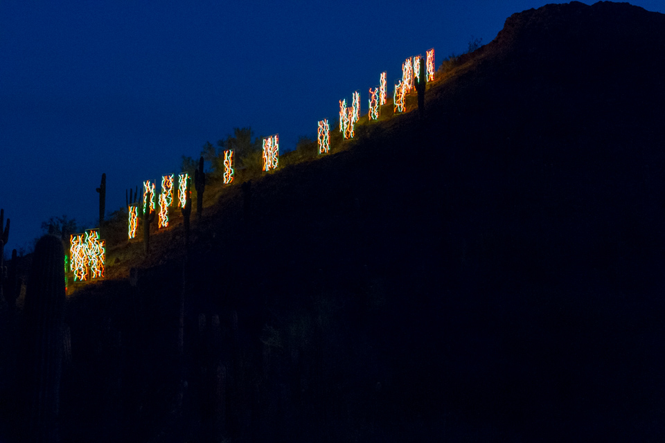 Neon Up the Mountain in Phoenix, Arizona