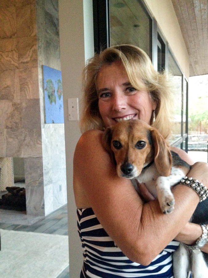 Hugging Beagle in Paradise Valley, Arizona