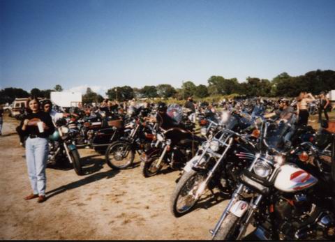 Kristi Smith in a Field of Bikes
