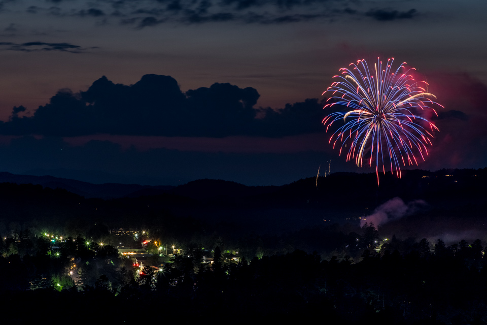 Fireworks in Sunset