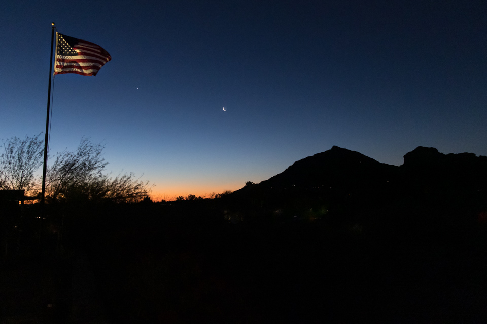 Flag, Moon, and Camelback