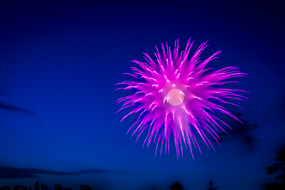 Blue Sky Pink Burst